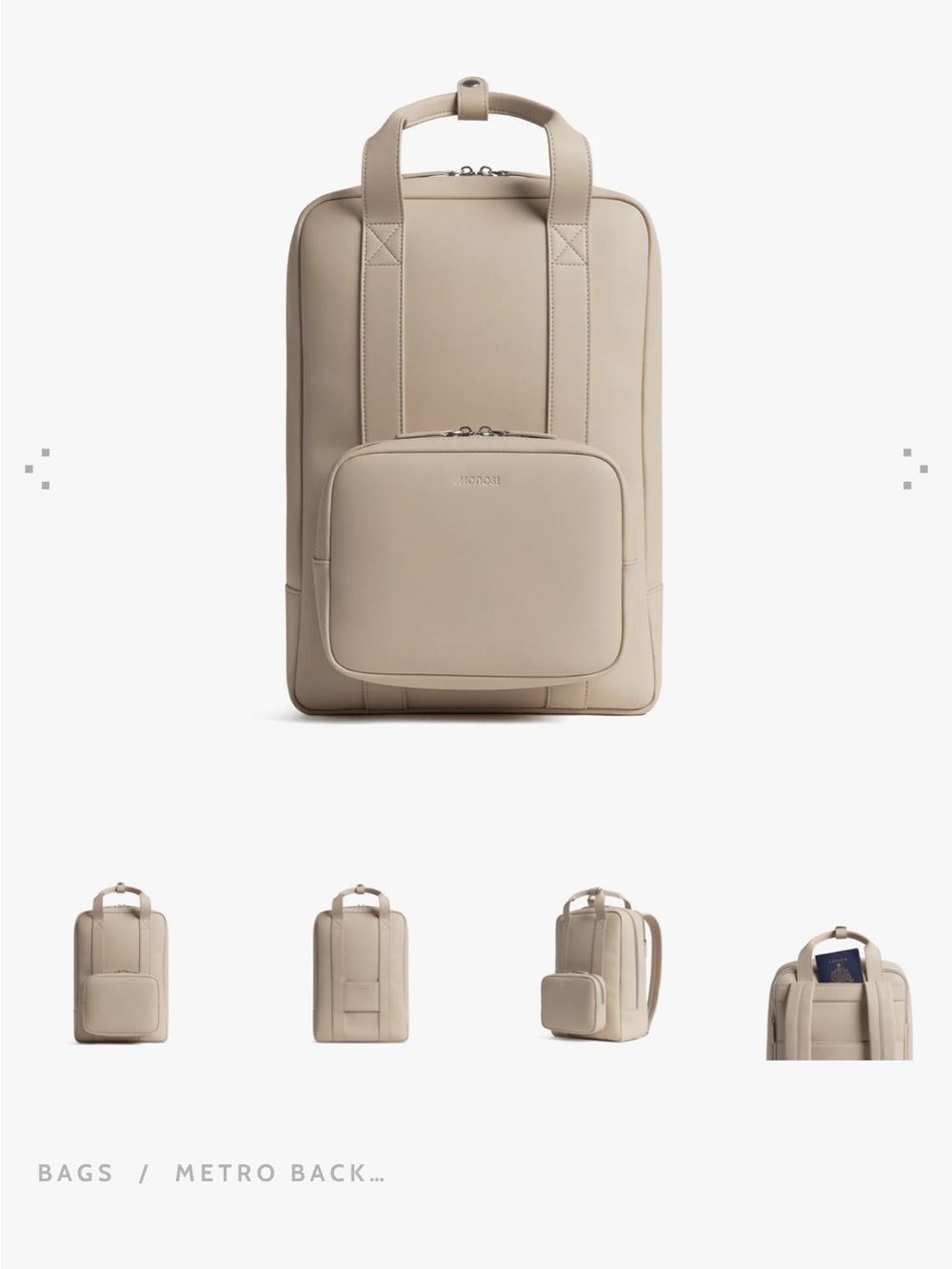 Metro Backpack in Beige - Men